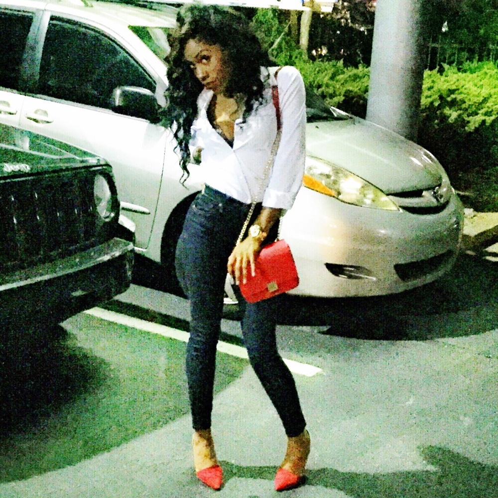 RED OVER SHOULDER PURSE